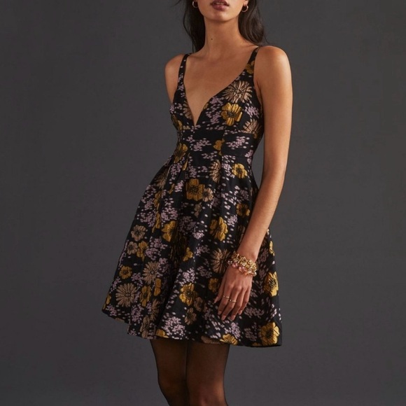 Anthropologie Dresses & Skirts - Anthropologie Jacquard A-Line Mini Dress Black size 2